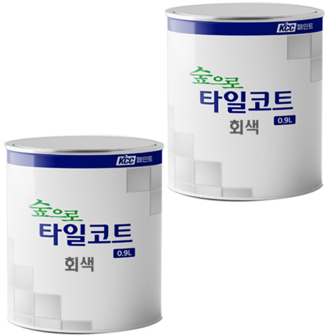 KCC 실내외 타일용 숲으로 타일코트, 그레이 유광, 900ml, 2개