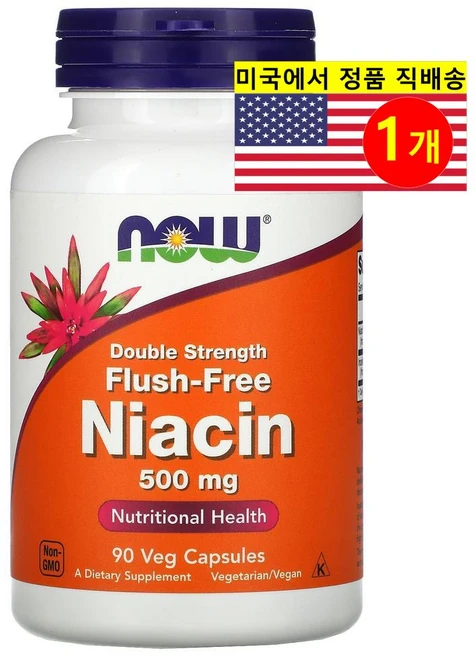 NOW 나우 더블 스트렝스 니아신 Niacin 500mg, 1개, 90정 - 쿠팡