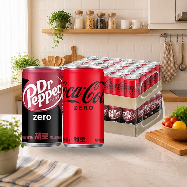 코카콜라 제로 190ml 30개 + 닥터페퍼 제로 190ml 30개