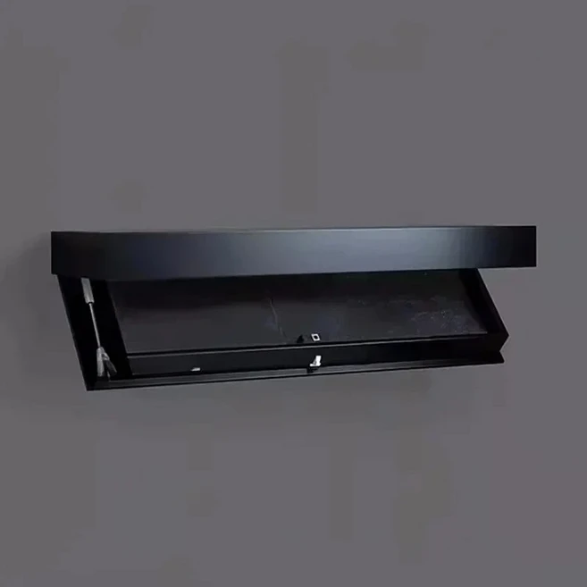 나무 벽걸이 선반 매직 플랩 숨김 비밀 수납공간이 있는 수납장 가구에 적합, 03 BLACK