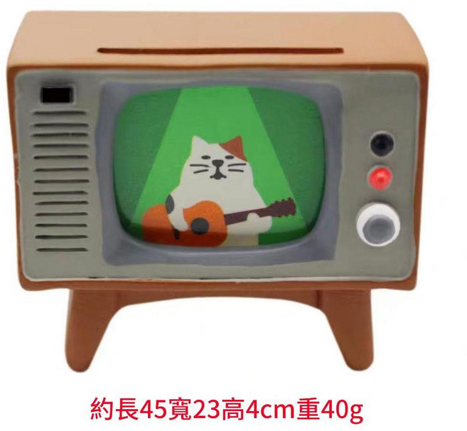 日式雜貨 畫家貓 擺件, 彩色電視機