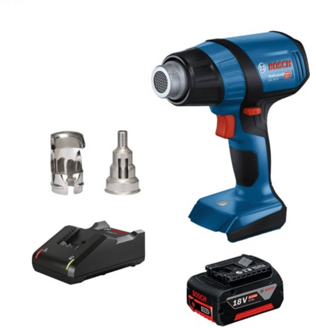 보쉬 충전 히팅건 열풍기 무선 GHG 18v 50, 2. 5Ah 배터리 1개+충전기+본체, 1개