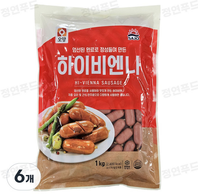 사조 오양 하이비엔나1KG, 1kg, 6개