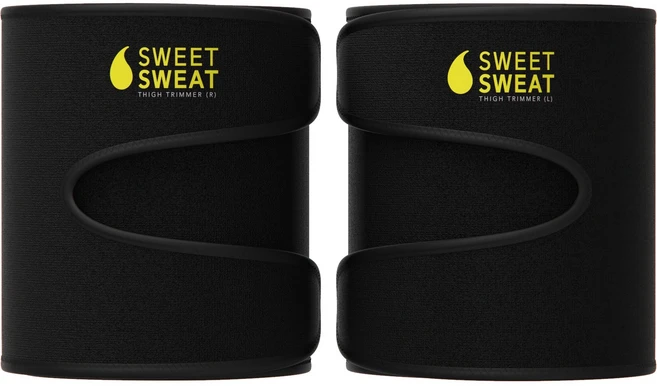 스포츠리서치 스위트 스웨트 허벅지 트리머 메쉬 백 헬스보호대 블랙 + 옐로우, 1개 - 쿠팡