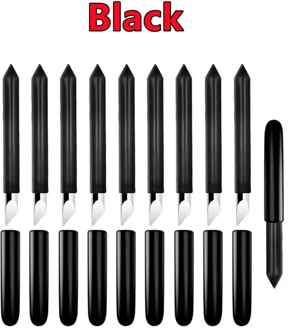 새로운 60-10PCS Cricut Maker/Maker 3 절단기 용 커팅 블레이드 교체 딥 포인트 Explore Air/Explore Air 3 Cut Blade, Black, 10PCS