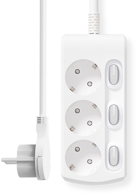 러그박스 3구 개별 이지콕플러그 납작 멀티탭 화이트 1.5m/3m/5m, 5m, 2개