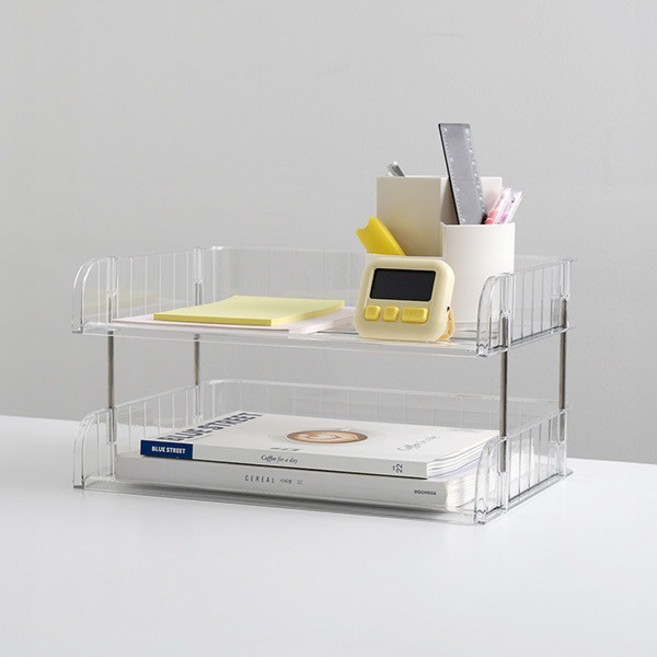 히키스 OFFISYS 데스크 투명 2단 A4 문서정리 서류보관함 트레이 S105, 상세페이지 참조, 상세페이지 참조