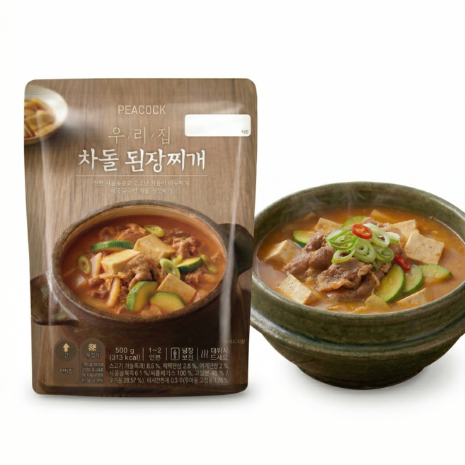 [피코크] 우리집 차돌된장찌개 500g x 5팩, 5개