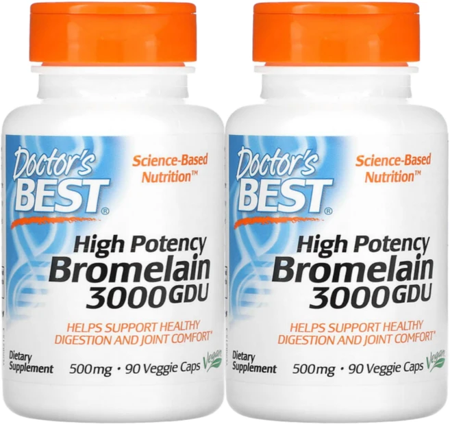닥터스베스트 브로멜라인 500mg 90베지캡슐 파인애플 줄기 추출물, 90정, 2통 - 쿠팡