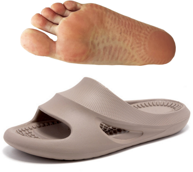 BodycoWe 발 지압 슬리퍼 아치 쿠션, 1개, 파스텔 브라운