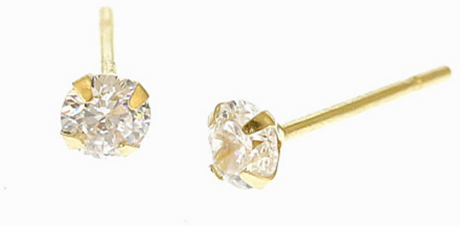 에버링 14K 금 귀걸이 0.1캐럿 원포인트 큐빅_EQ603R