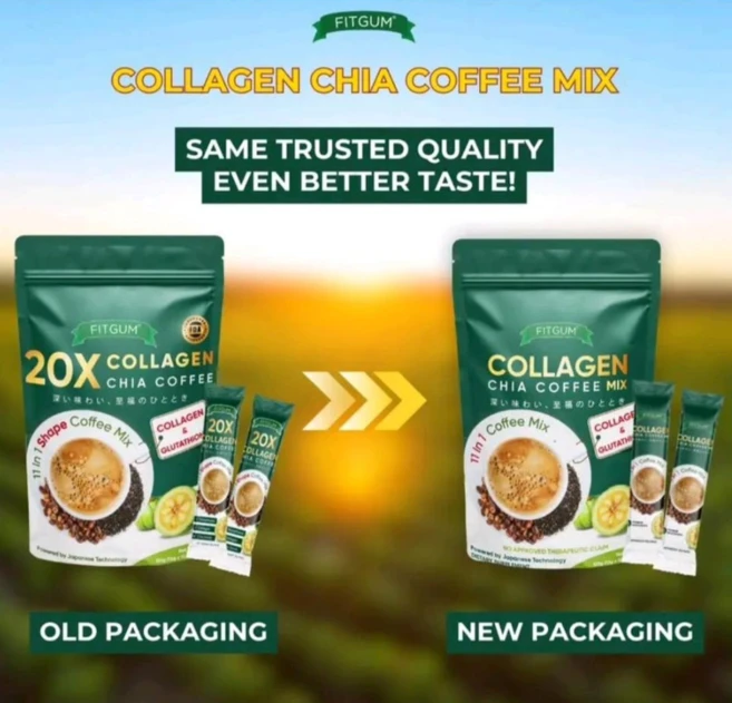 FITGUM Collagen Chia Coffee 핏검 콜라겐 치아 커피, 1개, 10개입, 12g - 쿠팡