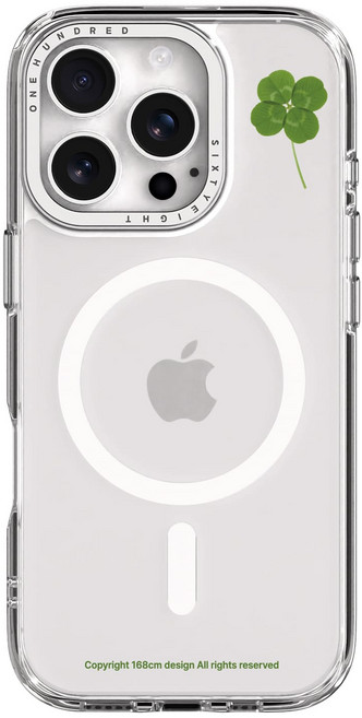 168cm 자력2배 맥세이프 실버 엣지 케이스 클로버