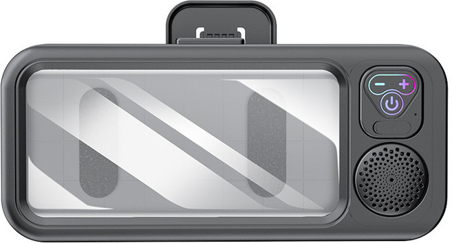 욕실 블루투스 스피커 샤워 스피커 방수 욕실 스피커 휴대폰 방수 케이스 거치대 무선 스피커 욕실 음악 스피커, 블랙, HBS615