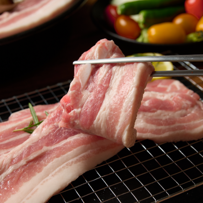 [한땀갈비] 부드럽고 육즙 가득한 삼겹살, 구이용, 3개, 1kg