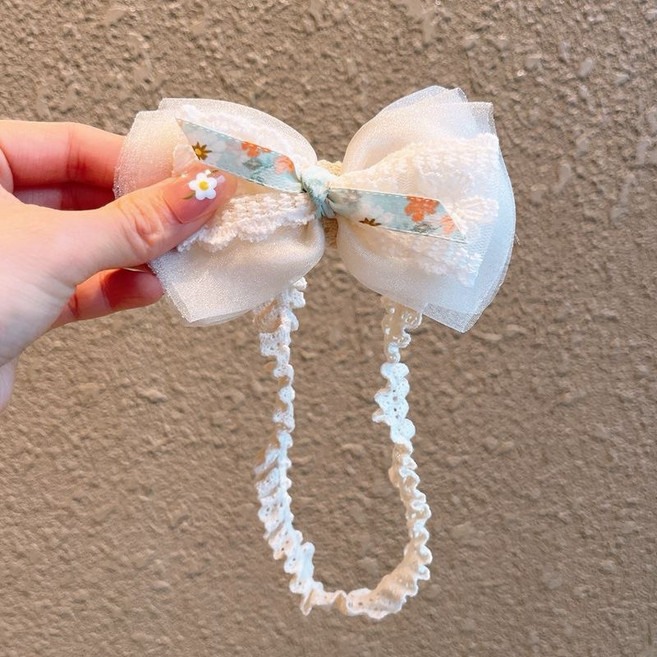 韓版嬰幼兒蕾絲蝴蝶結髮帶 兒童女寶寶頭飾配件 適合0-3歲