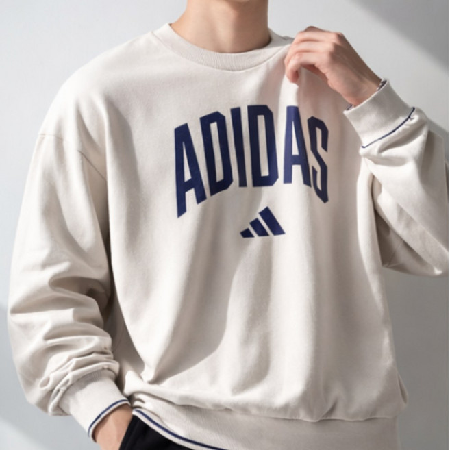 아디다스 남녀공용 캐주얼 기본 M 컬리지 기모 맨투맨 티 JM1732