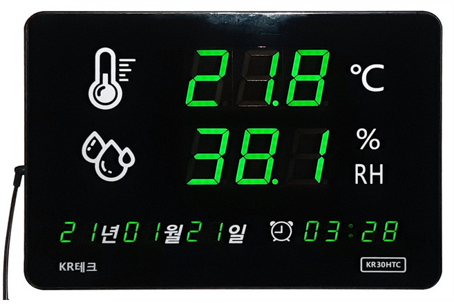 KR-30HTC 국산 대형 온습도계 체감온도 가정용 공장 사무실 학교 유치원, 1개