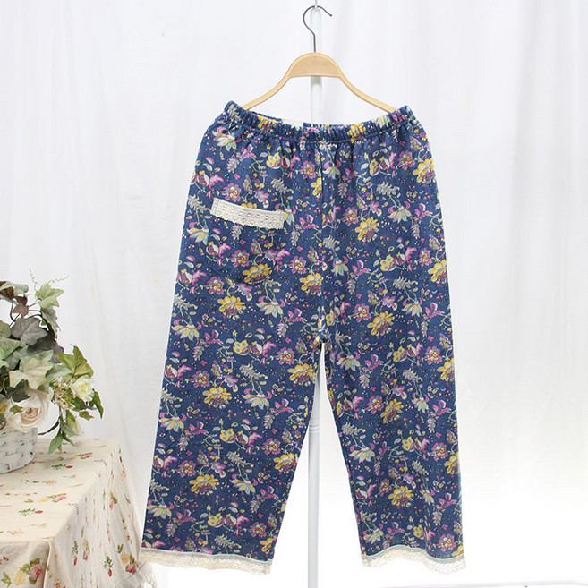 [서울양품점] 마미 따숨 폴리 레이스 포근기모바지 _ 실내복