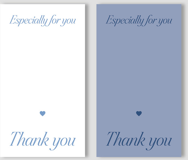 클래식 땡큐 스티커 120매 (화이트+블루)