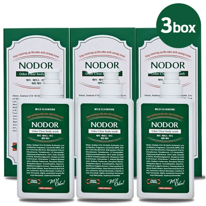 노도르 올인원 바디워시, 460ml, 3개 - 쿠팡