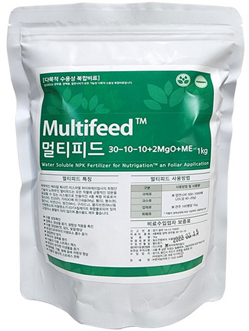모두다 4종 복합비료 수용성 관주 양액 엽면시비 하이파 멀티피드(30_10_10)(1kg), 1개, 1kg