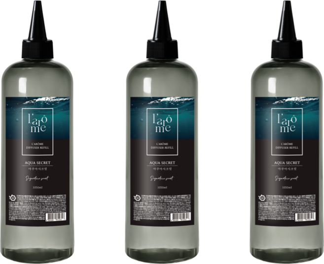 더허브샵 라홈 대용량 디퓨저 리필오일, 아쿠아시크릿, 1.05L, 3개