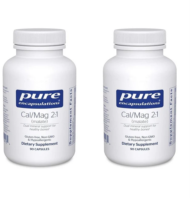Pure Encapsulations Cal/Mag 2:1 90정 2팩 Pure Encapsulations Cal/Mag (Malate) 2:1 - Calcium & Magnes, 2개 - 쿠팡