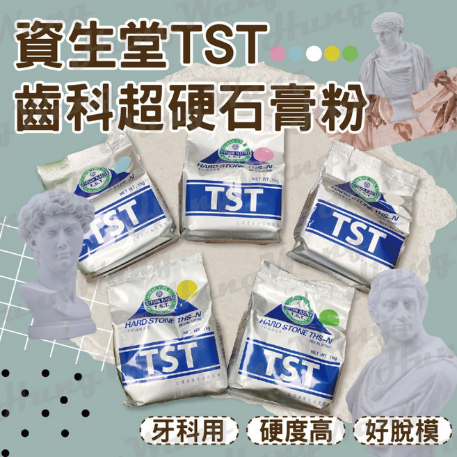 資生堂 TST 超硬石膏粉 1kg DIY 模型擴香石杯墊灌模專用, 1個, 資生堂TST齒科超硬石膏粉-藍色500g