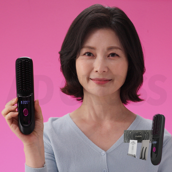 [인포벨]TV홈쇼핑정품 애드크로스 독일 쿠조 볼륨 무선 빗고데기 1개 매직 드라이 브러쉬 부모님 간편 헤어 스타일, 혼합색상