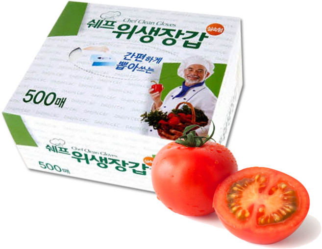 쉐프 위생장갑 일회용장갑 500매 8개, 1박스
