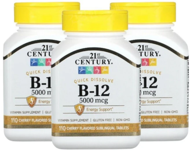 21세기 비타민B12 비 녹여먹는 5000mcg 110정 3개 VitaminB12 - 쿠팡
