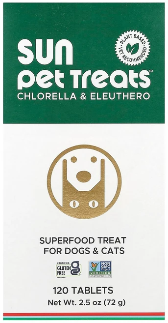 썬 클로렐라 썬 펫 트릿™ 클로렐라 & 엘루테로 개와 고양이용 120정 SCC-05140 - 쿠팡