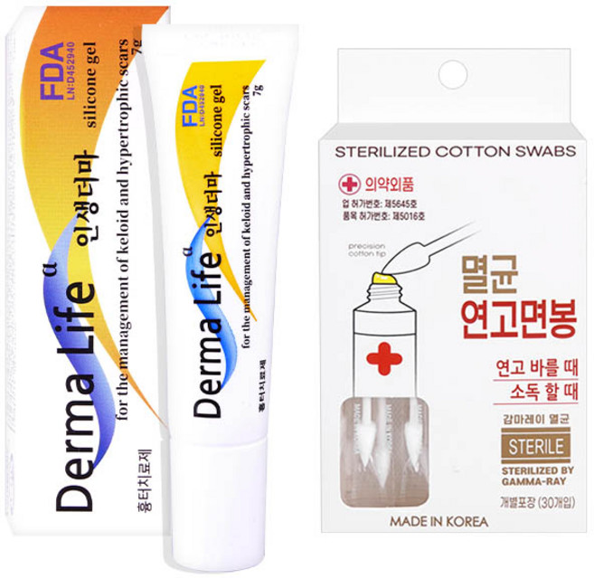 더 늦기전에 인생더마 피부 연고 얼굴 흉터 제왕절개 흉터 연고 수술자국, 1개, 더마라이프+멸균연고면봉 30개입