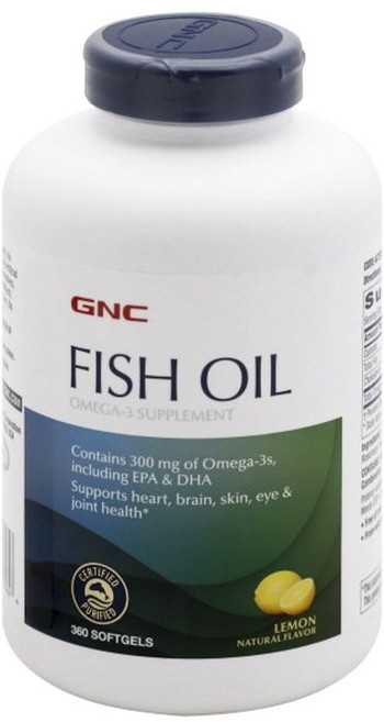 GNC 피쉬 오일 오메가-3 레몬 맛 소프트젤, 360개입, 1개, 360정