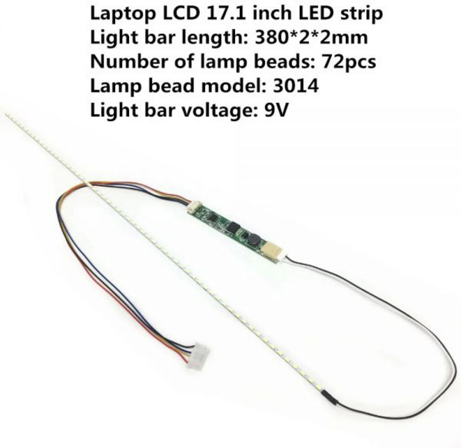 노트북 LCD 12.1 14.1 15.1 15.4 17.1 18.5 인치 개조 범용 LED 라이트 바 백라이트 스트립 일반, 1개