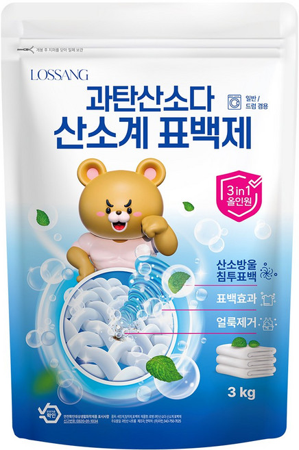 로쌩 과탄산소다 산소계 표백제, 1개, 3kg