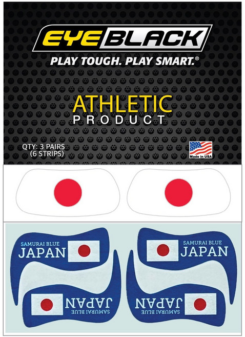 EYEBLACK 국가대표 국기 아이블랙 1쌍 + 축구 스트립 세트 (총 5 pcs) 월드컵 응원템 각종 스포츠 축구 야구 MADE IN USA, 1세트, 일본 JAPAN - 2