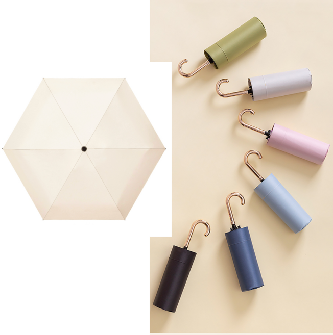 MJ21 5단 금장손잡이 초경량 미니 자외선차단 양산 우산
