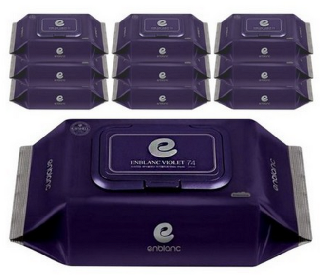 앙블랑 저자극 아기물티슈 바이올렛 캡형, 65g, 74개입, 20개