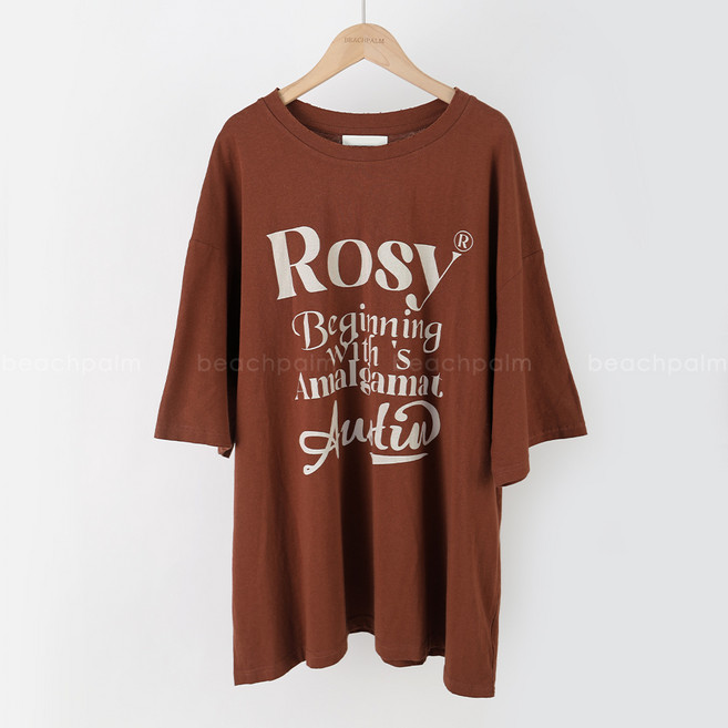 [비치팜] 비기닝 빈티지 박시 반팔티 여름 티셔츠 여성 탑 상의 프린팅 루즈핏 비치룩