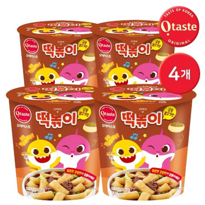 기타 농심태경 핑크퐁 아기상어 떡볶이 / 궁중불고기맛 114g 4개