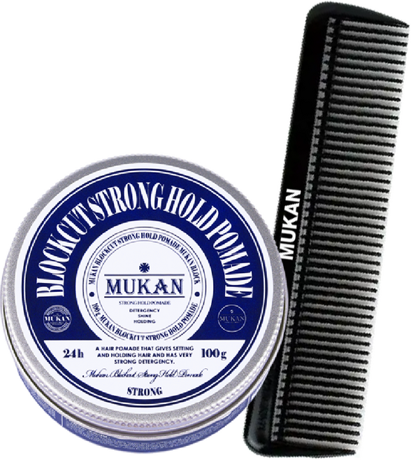 무칸 블럭컷 스트롱 홀드 포마드 빗포함, 100g, 1개