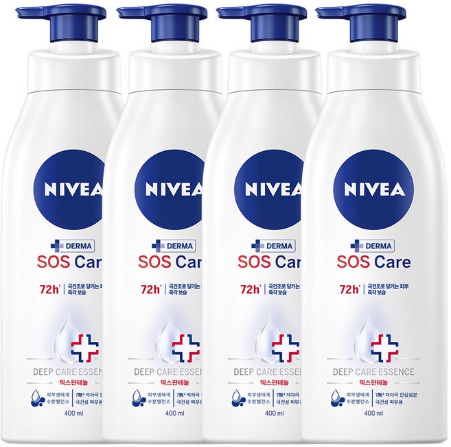 니베아 SOS 케어 바디로션, 400g, 4개
