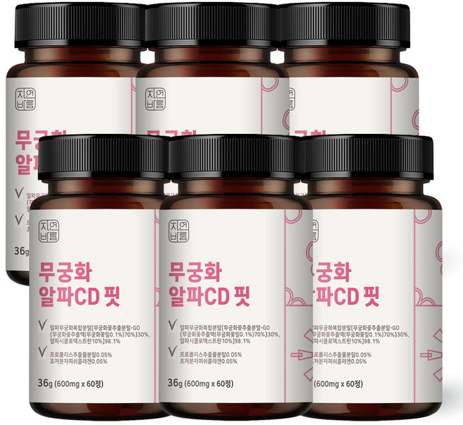 자연바름 무궁 알파CD 핏 무궁화 추출물, 6개, 60정
