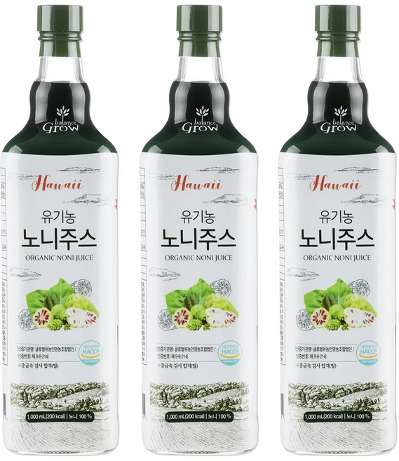 코스트코 유기농노니 노니주스 원액 1000mlx3병, 3개, 1L - 쿠팡