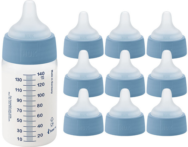 누크 메딕프로 퍼펙트매치 이른둥이 패키지 [이른둥이 젖꼭지(일회용) 10개 + 젖병 140ml 오픈형 2개], 1세트, B세트 (M사이즈젖꼭지 + 젖병 140ml)