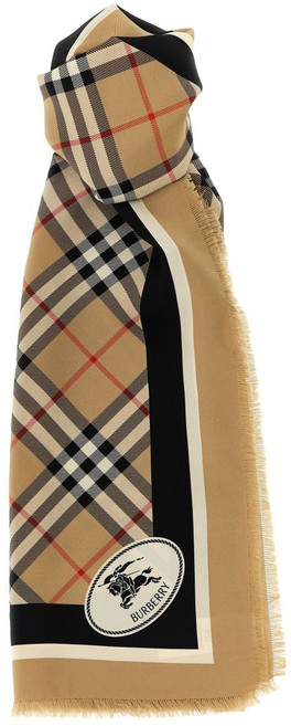 버버리 체크 패턴 프린지 스카프