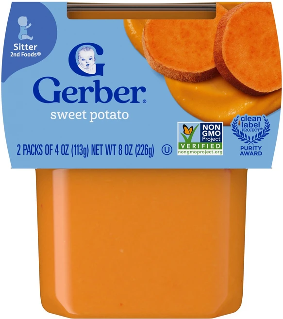 Gerber 2nd Foods® 시터 고구마 2팩 개당 113g(4oz) Gerber (거버), Gerber, 2nd Foods®, 시터, 고구마, - 쿠팡