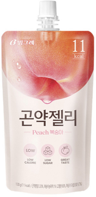빙그레 곤약젤리 복숭아, 130g, 4개